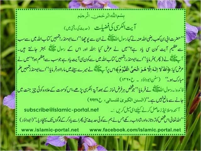 ayatul kursi translation urdu